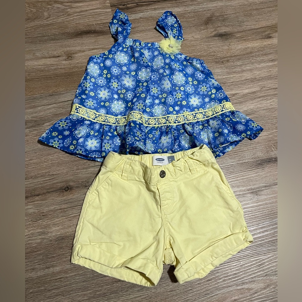 Yellow and blue toddler outfit 4T